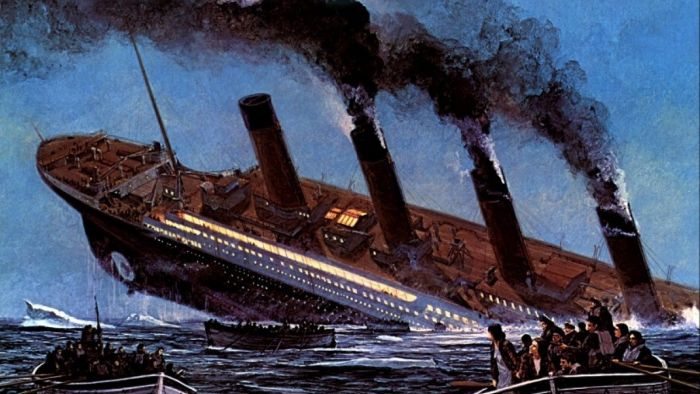 Image result for the titanic sinking