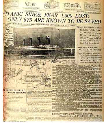 Titanic Article Contained in The World publication